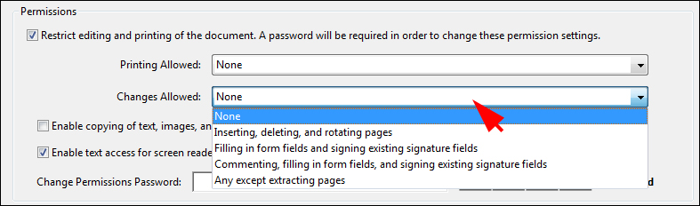 how-to-set-password-for-your-pdf-files-change-allows-choices-in-drop-down