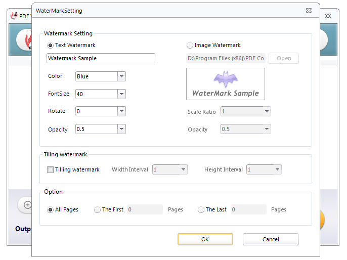 open setting dialog for advanced configuration options