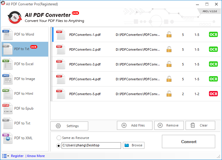 Win10 style interface design of All PDF Converter V3.3.6