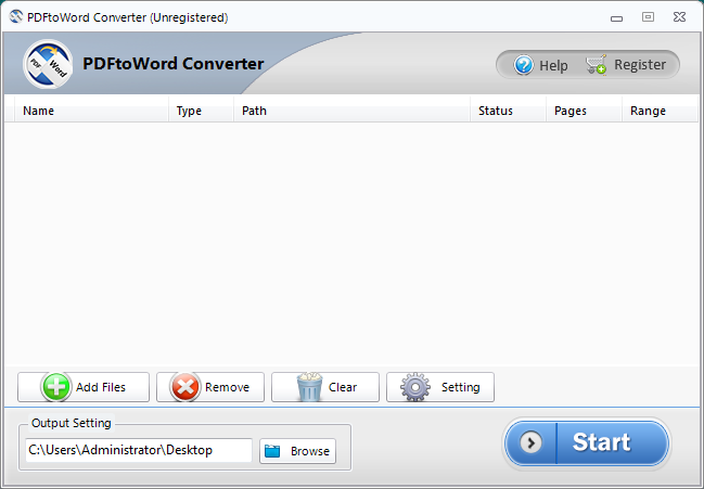 Screenshot of PDFtoWord Converter